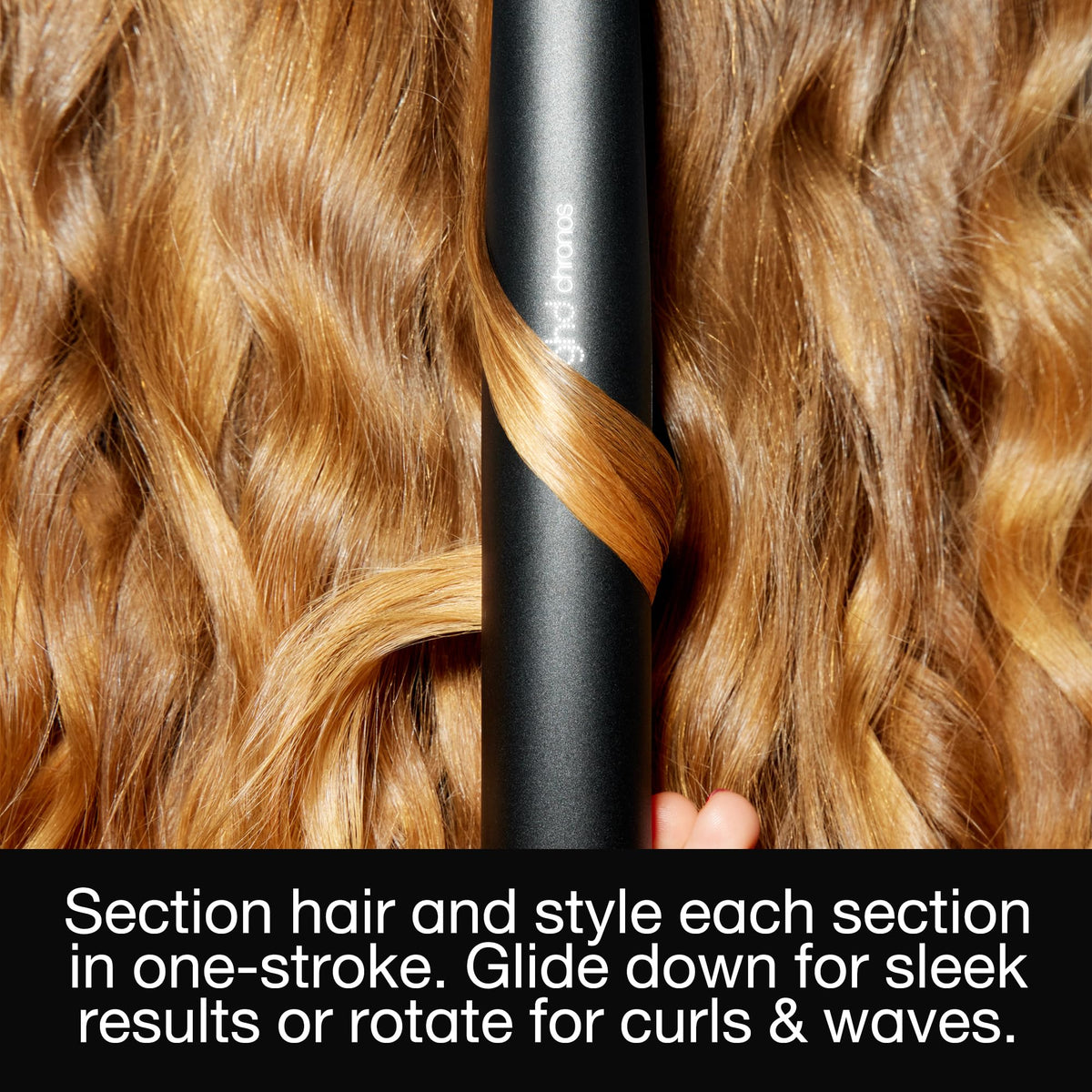 ghd Chronos Styler ceramic plates delivering high gloss and shine.