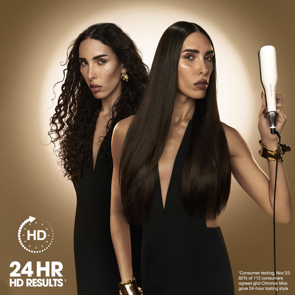 ghd Chronos Styler wishbone hinge detail enables versatile curls and straight looks
