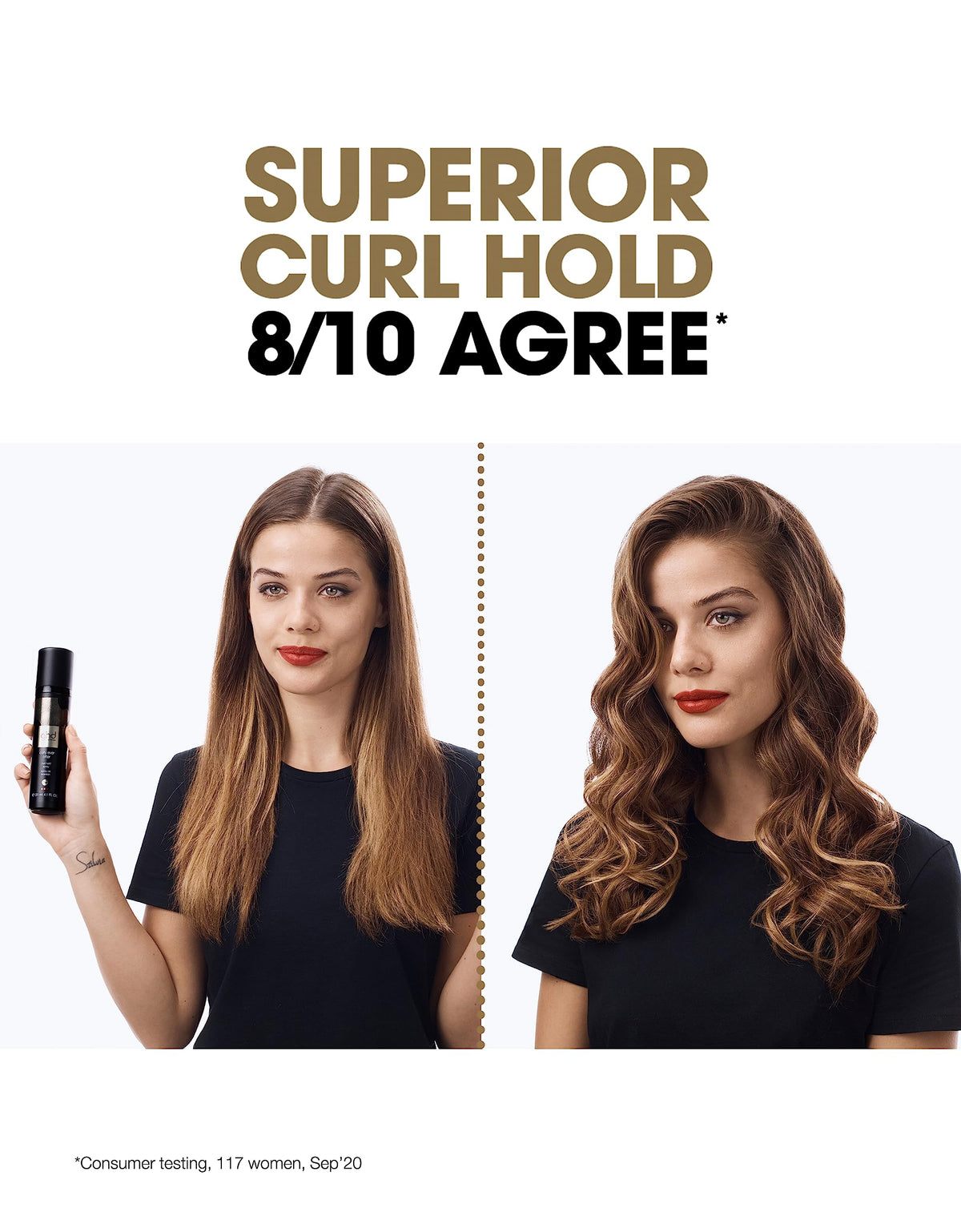 ghd Curly Ever After Curl Hold Spray on dry hair highlights easy styling with heat protection.