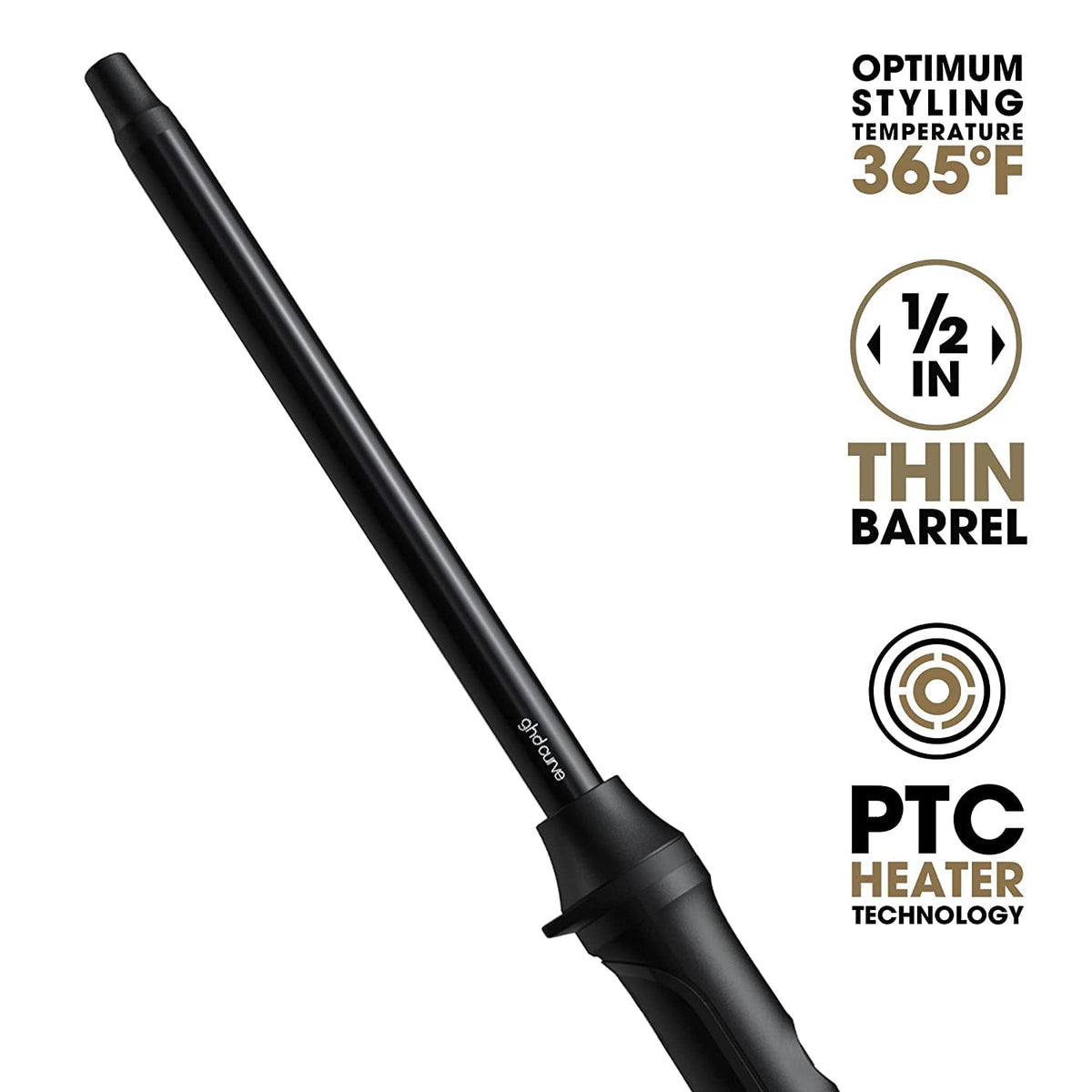ghd Curve Classic Wave Wand maintains 365°F heat for consistent results.