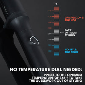 ghd Curve Creative Curl Wand heat technology ensures consistent styling at 365°F