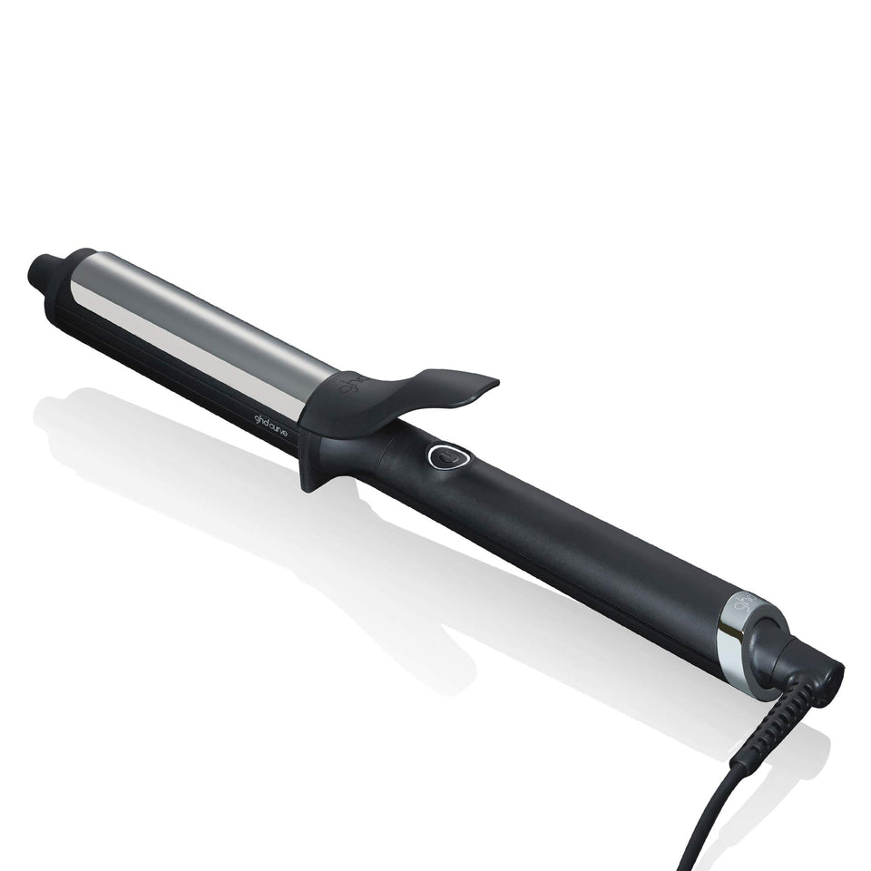 ghd Curve Soft Curl Iron close-up of the 1.25-inch barrel for smooth, lasting curls.