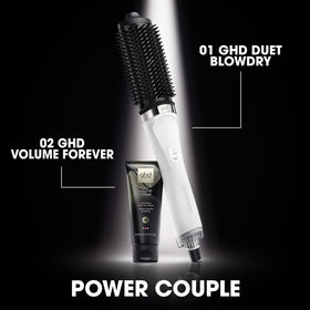 ghd Duet Blowdry accessories including heat-resistant bag and cleaning brush.