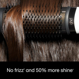 ghd Duet Blowdry elliptical barrel builds volume and controls frizz for bouncy styles.