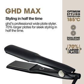 ghd Max Styler dual-zone sensors maintain 365°F for consistent styling