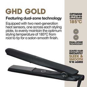 Close-up of ghd Max Styler ceramic plates delivering smooth, shiny results