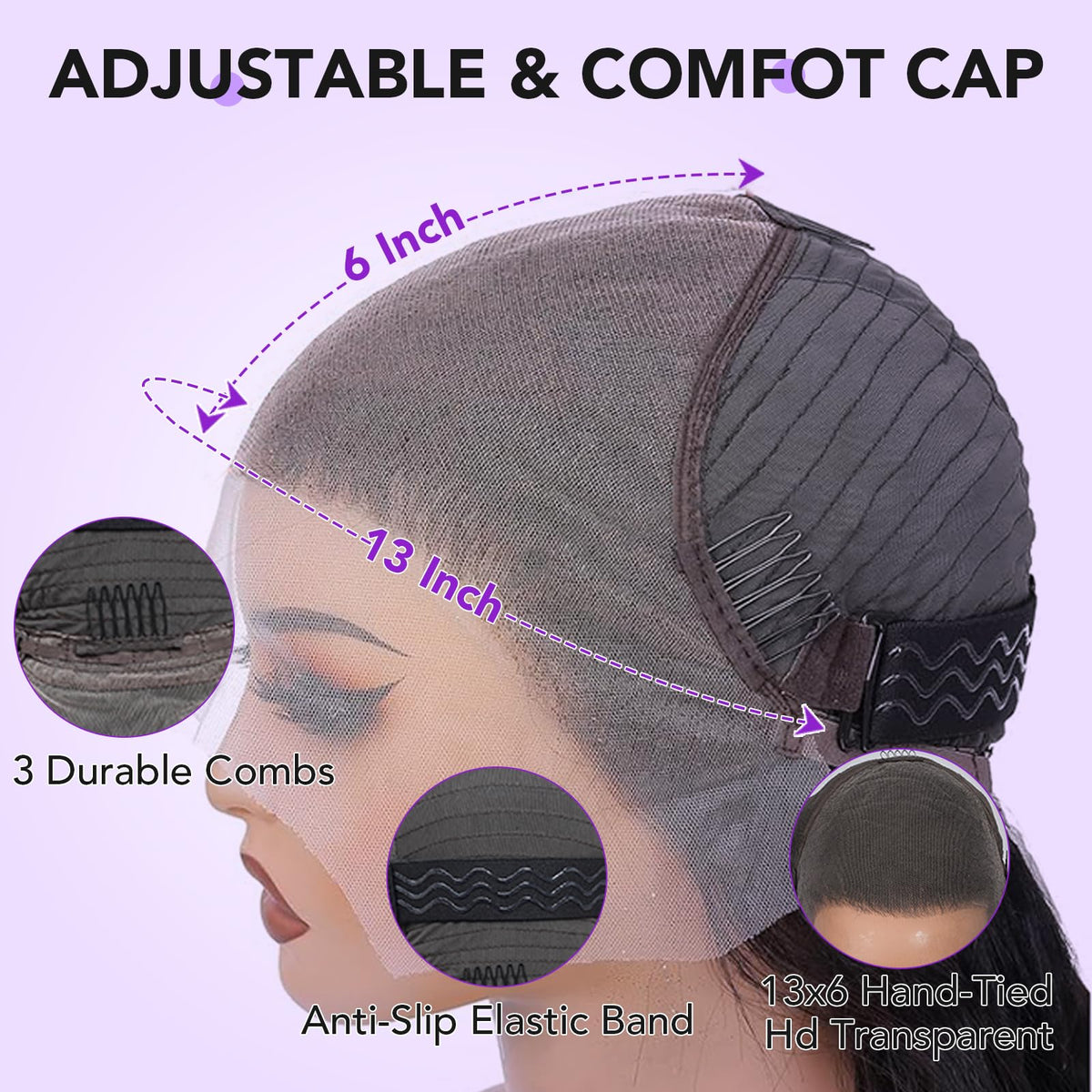 GHkfs Burmese Curly Wig 13x6 HD lace-front detail for invisible hairline