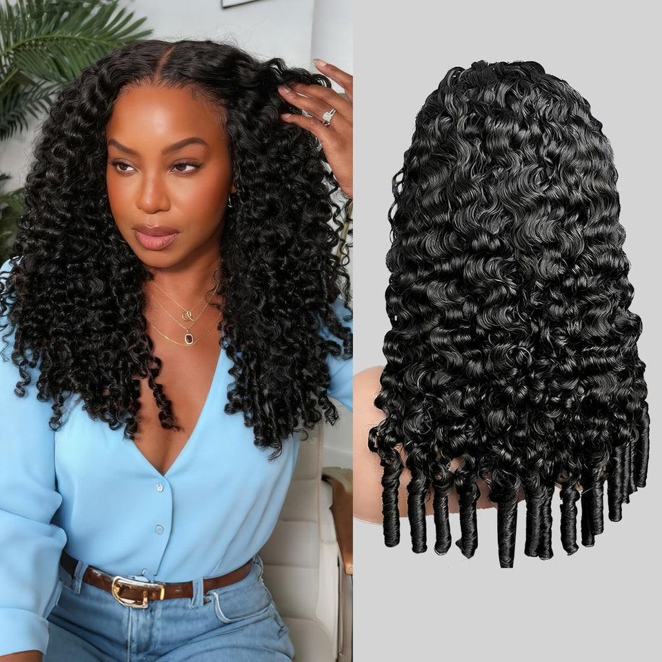 GHkfs Burmese Curly Wig 24 inch full view with natural lace-front for seamless blend