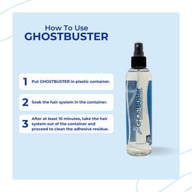 Ghostbuster sits five minutes to loosen adhesive safely