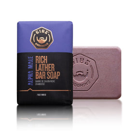 GIBS Alpha Male vanilla bar front view for daily cleansing with rich lather
