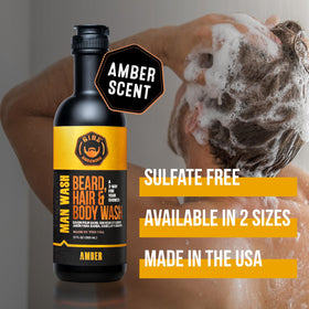 GIBS Amber Man Wash ingredients: Tea Tree, Hemp, Argan oils and proteins