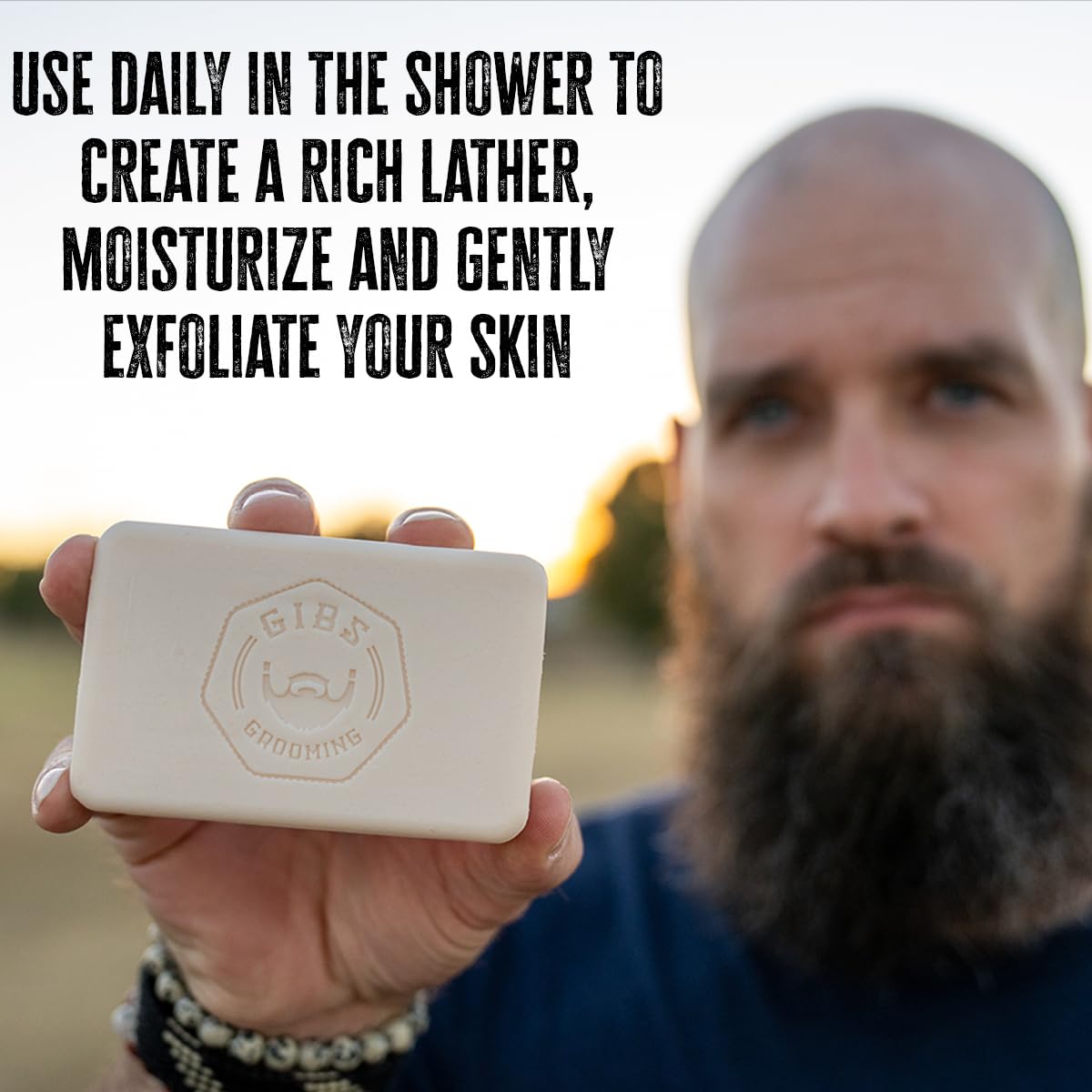 Creamy lather from GIBS Bio Fuel sandalwood bar in use