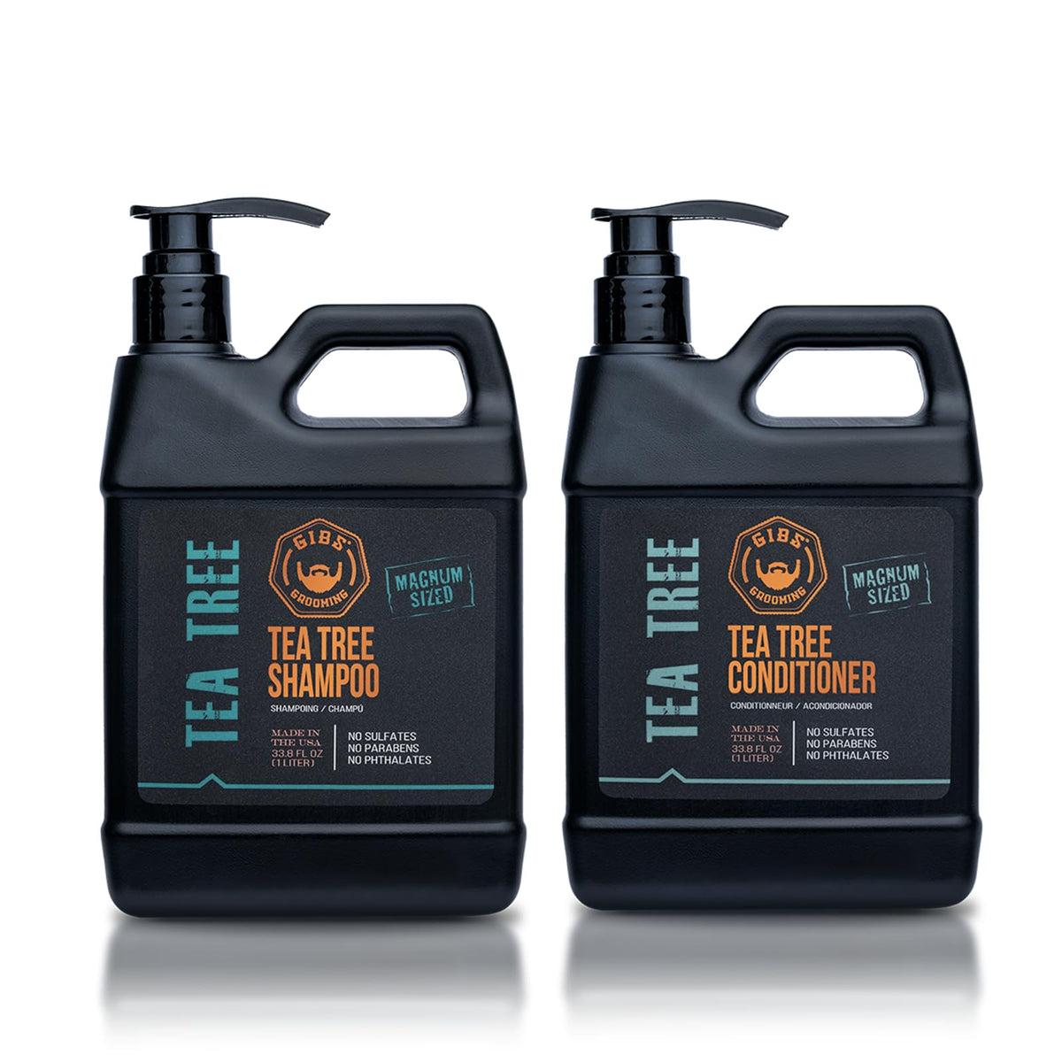 GIBS Tea Tree Liter Set packaging shows the shampoo and conditioner duo for a refreshing routine.