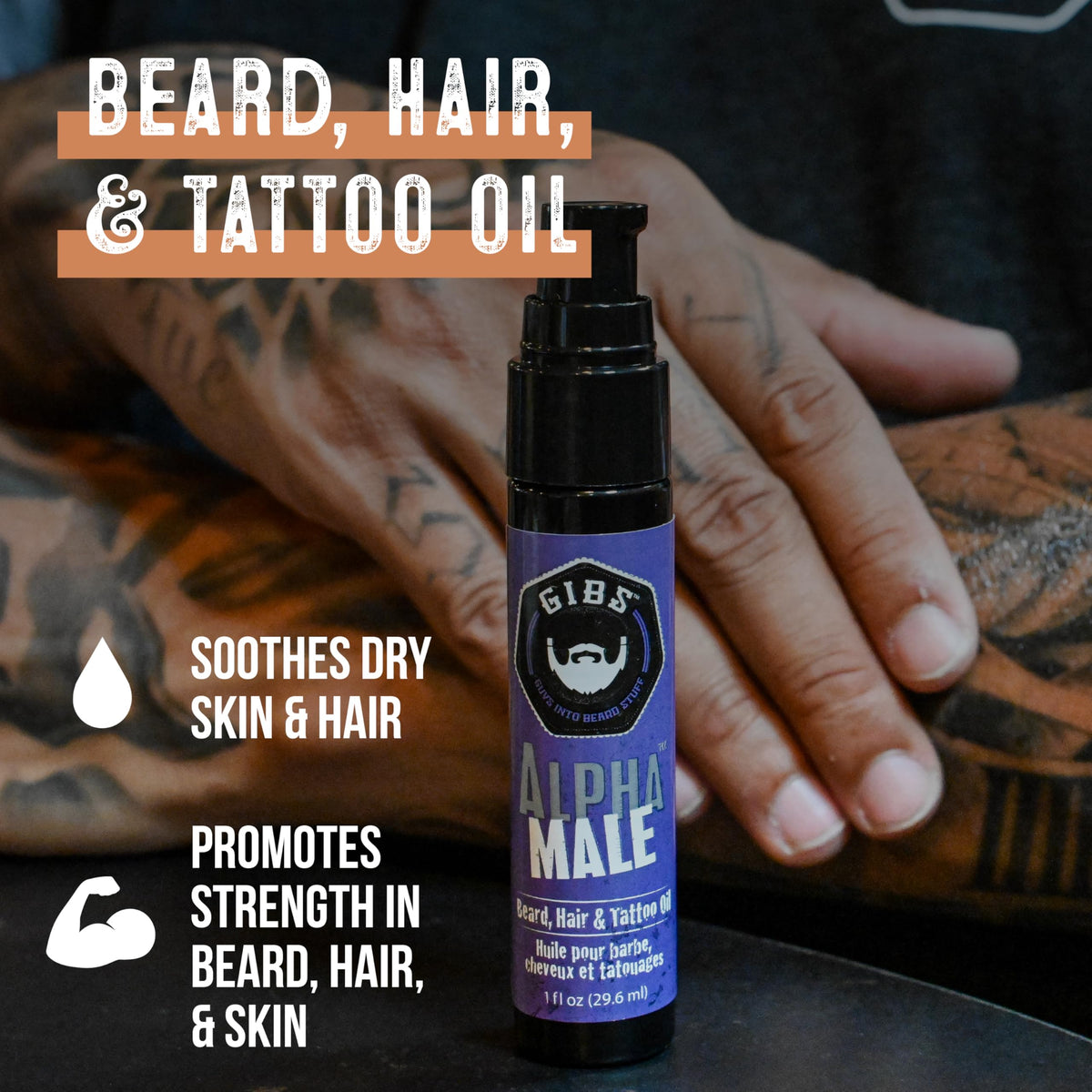 GIBS Voodoo Prince beard application shot highlighting smooth, manageable hair