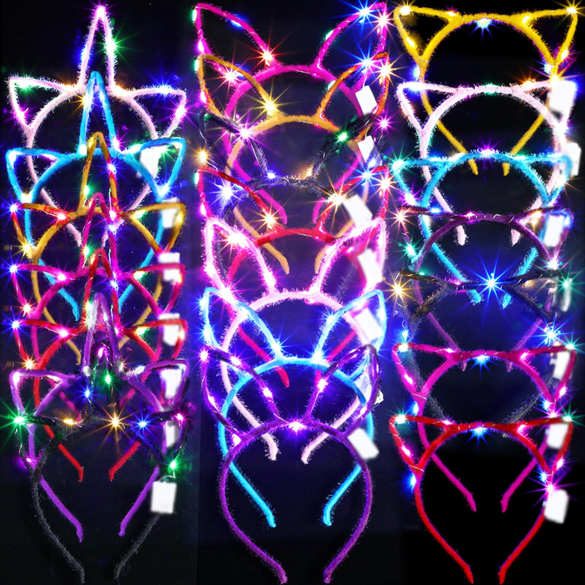 Giegxin glow headbands cat ears for vibrant party looks and photos.