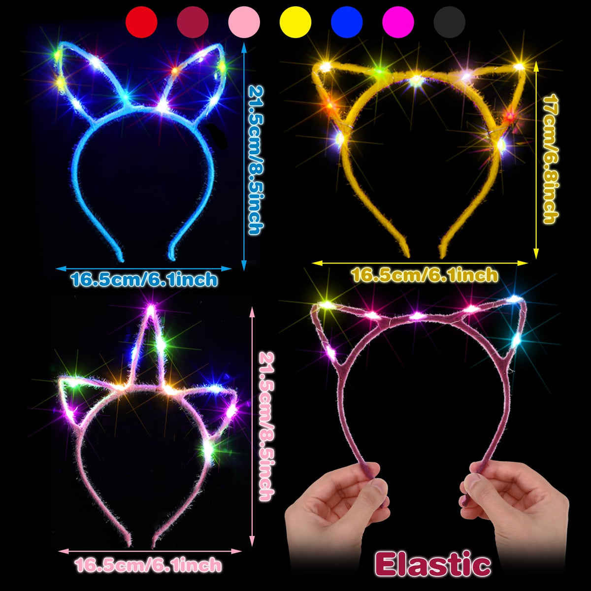 Giegxin glow headbands rabbit ears for playful, high-energy night events.