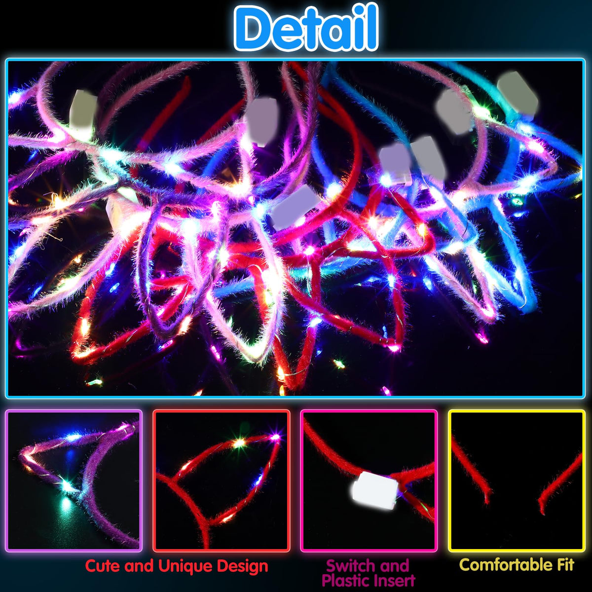Giegxin unicorn headband glow for cute costumes and standout selfies.