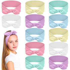 Giegxin pastel rabbit-ear headband closeup shows removable bows for easy styling.