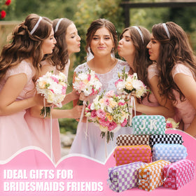 Giesiery checkered makeup bag travel essential for dorms and on-the-go.