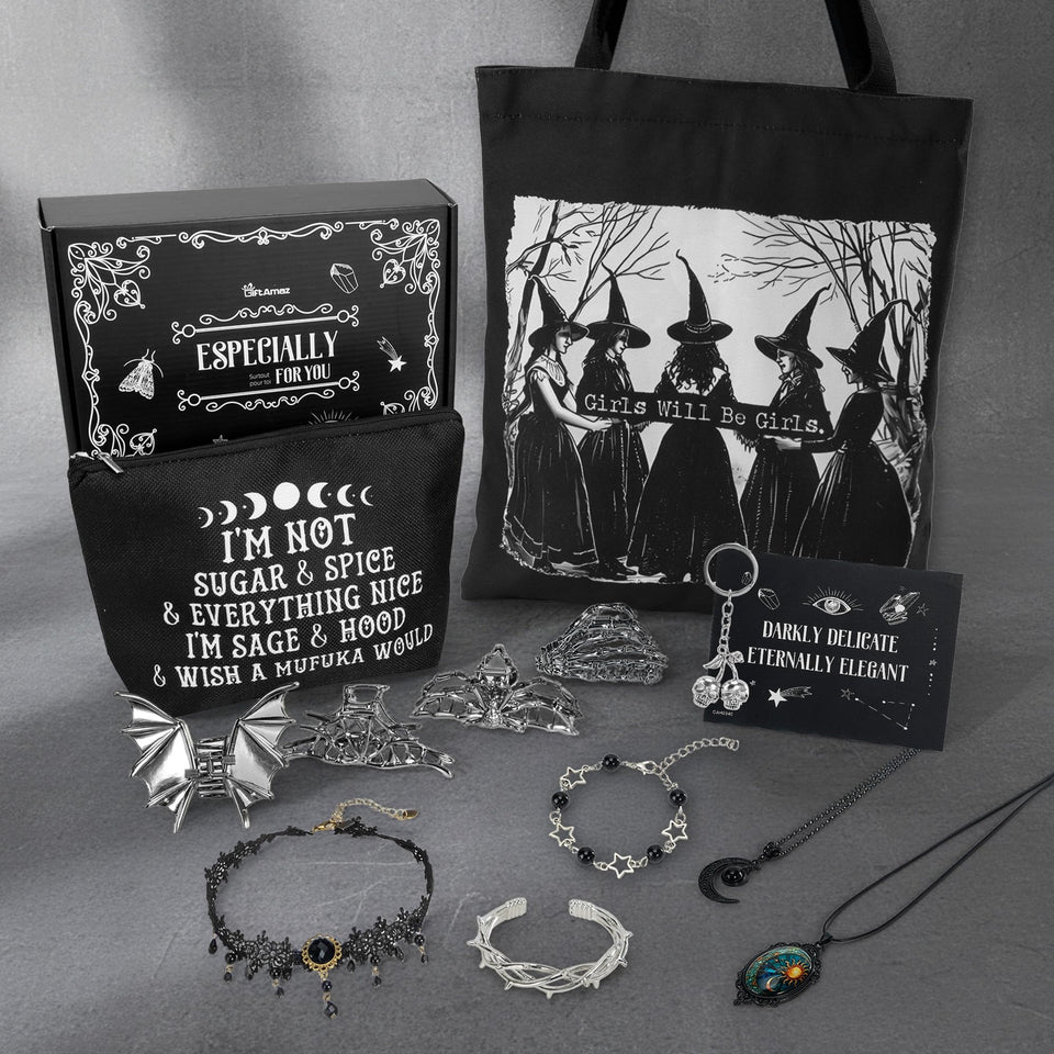 GiftAmaz gothic hair clips set with spider, bat, and skeleton designs for bold daily accents.