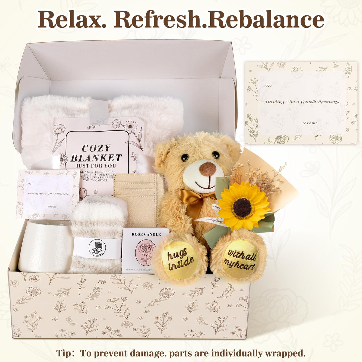 GiftBliss Inspirational Card and Teddy Bear for hospital or home support.