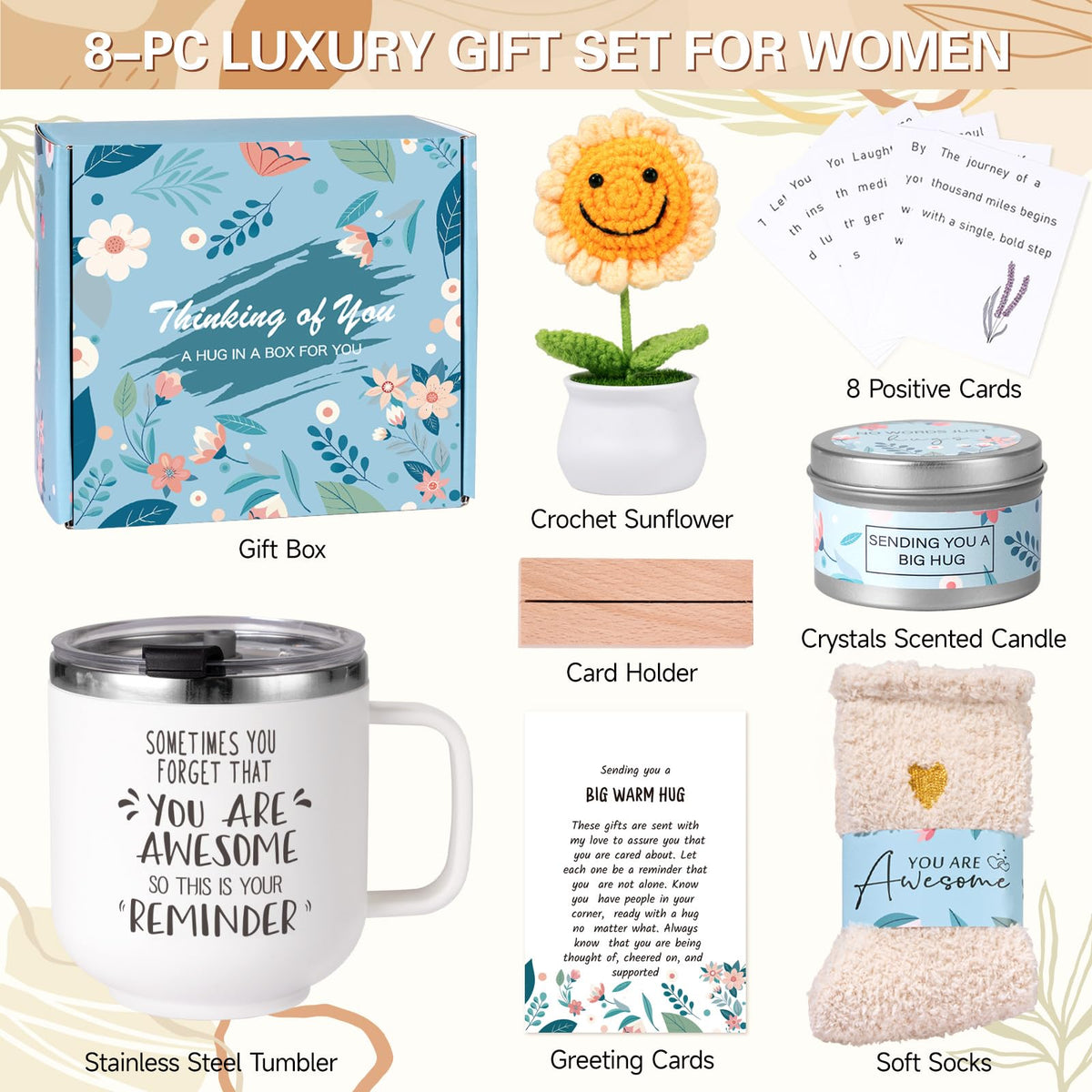 GiftPeak crystal candle with healing crystals for calming ambience