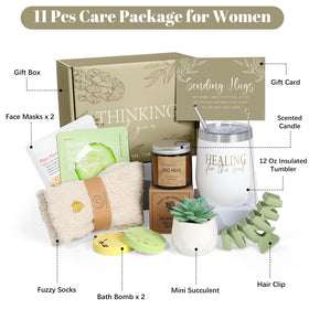 GiftPeak Get Well Soon box contents promote a relaxing at-home spa moment.