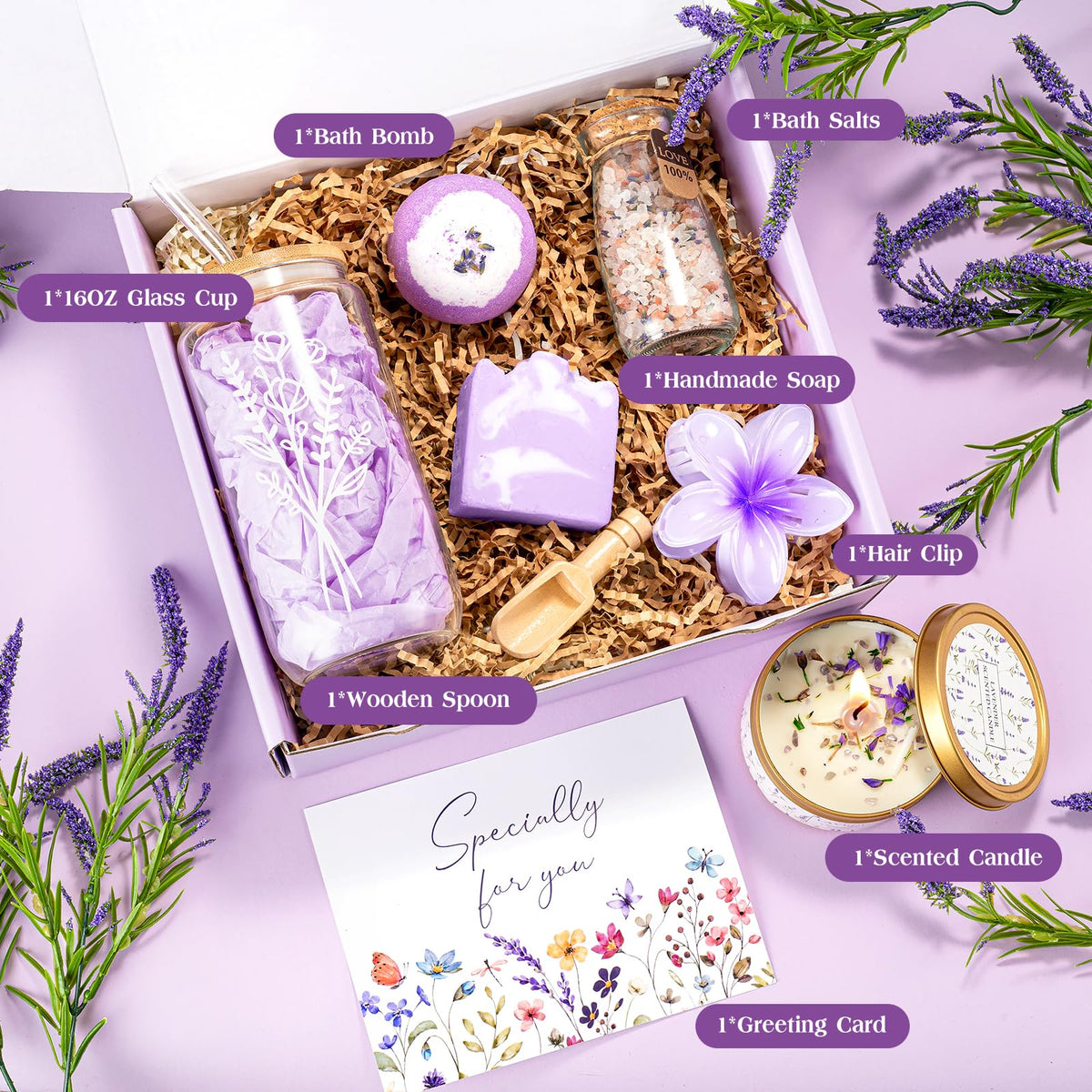 GiftPeak lavender candle creates a calming, cozy ambiance
