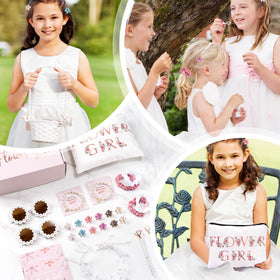 GiftSketch flower girl hair clips showcase bright decorative motifs