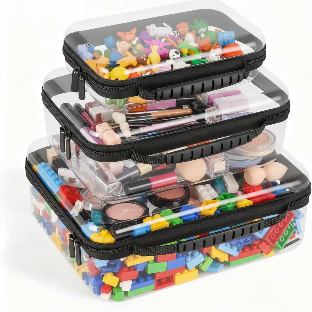 GigabitBest clear hard shell case, S size, easy reach and visibility for small essentials.