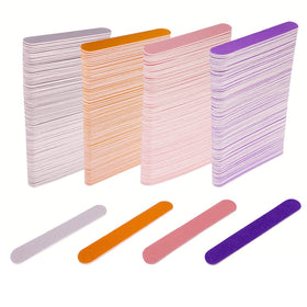 GigaGround mini nail files pink and blue double-sided wooden emery board for hygiene and ease