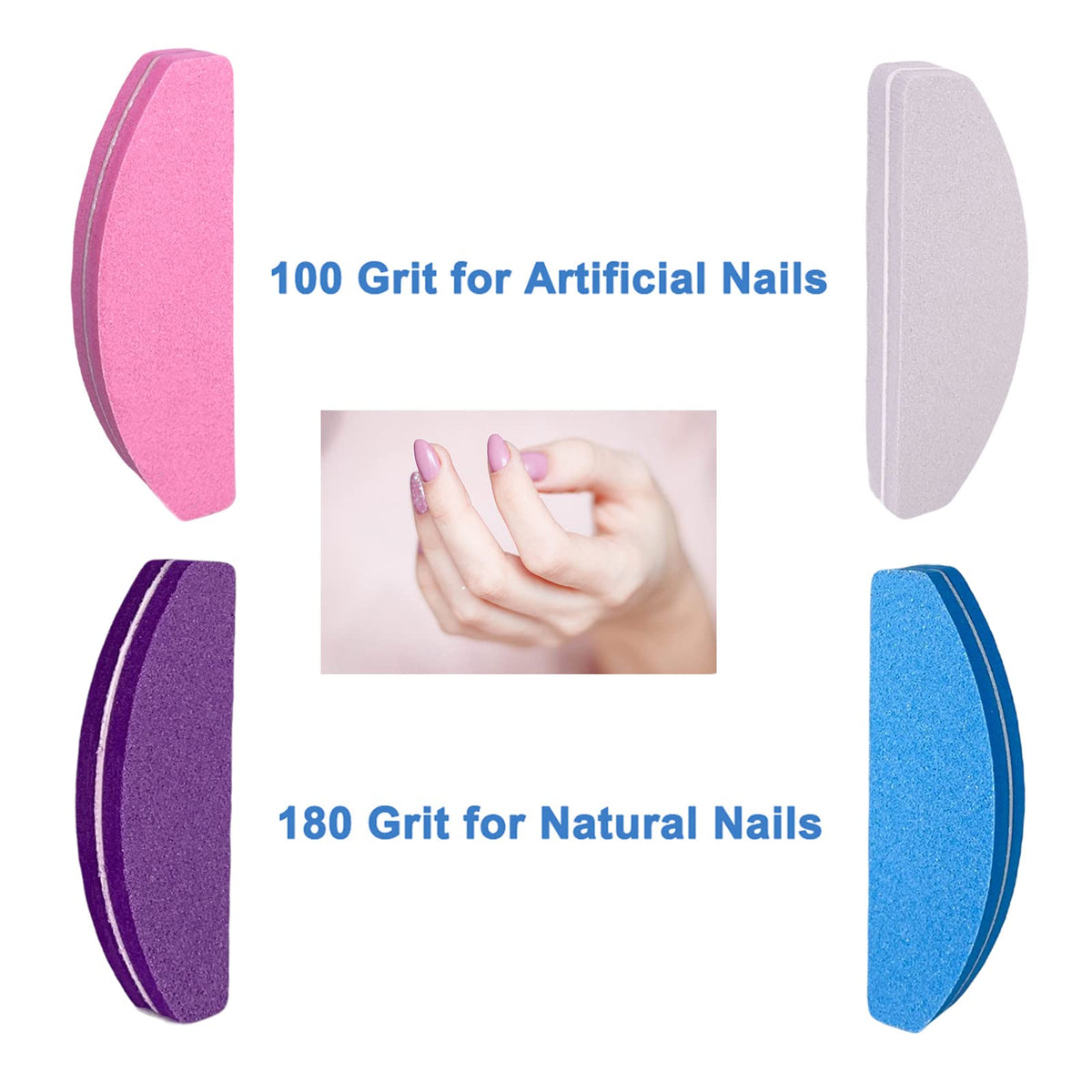 GigaGround buffer with 100/180 grit for versatile filing and buffing finishes.
