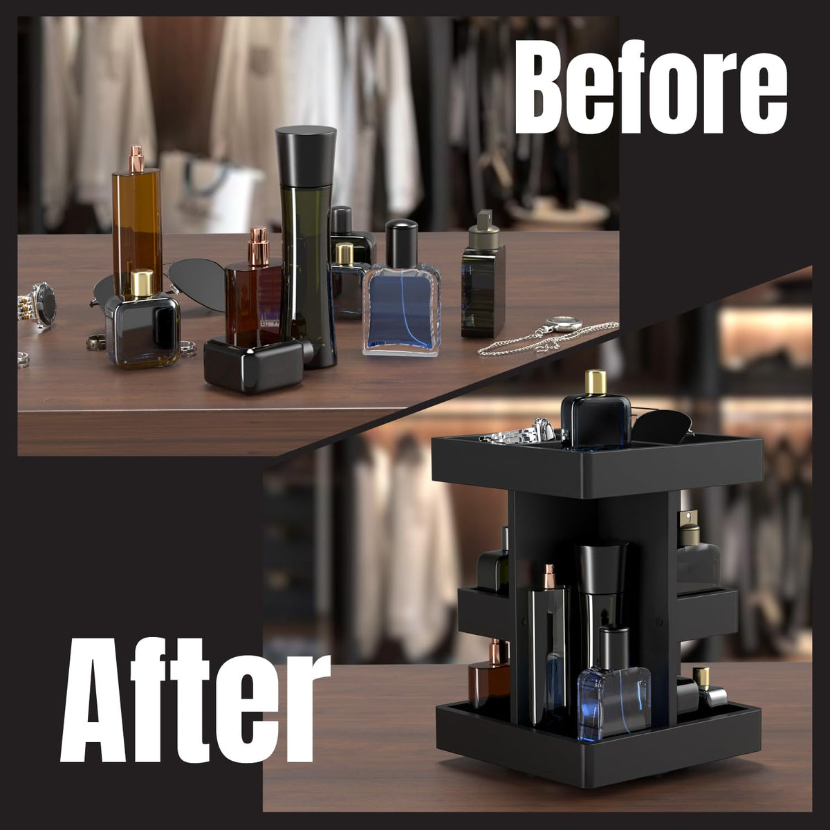 GIGASEO multi-tier perfume display helps declutter vanity