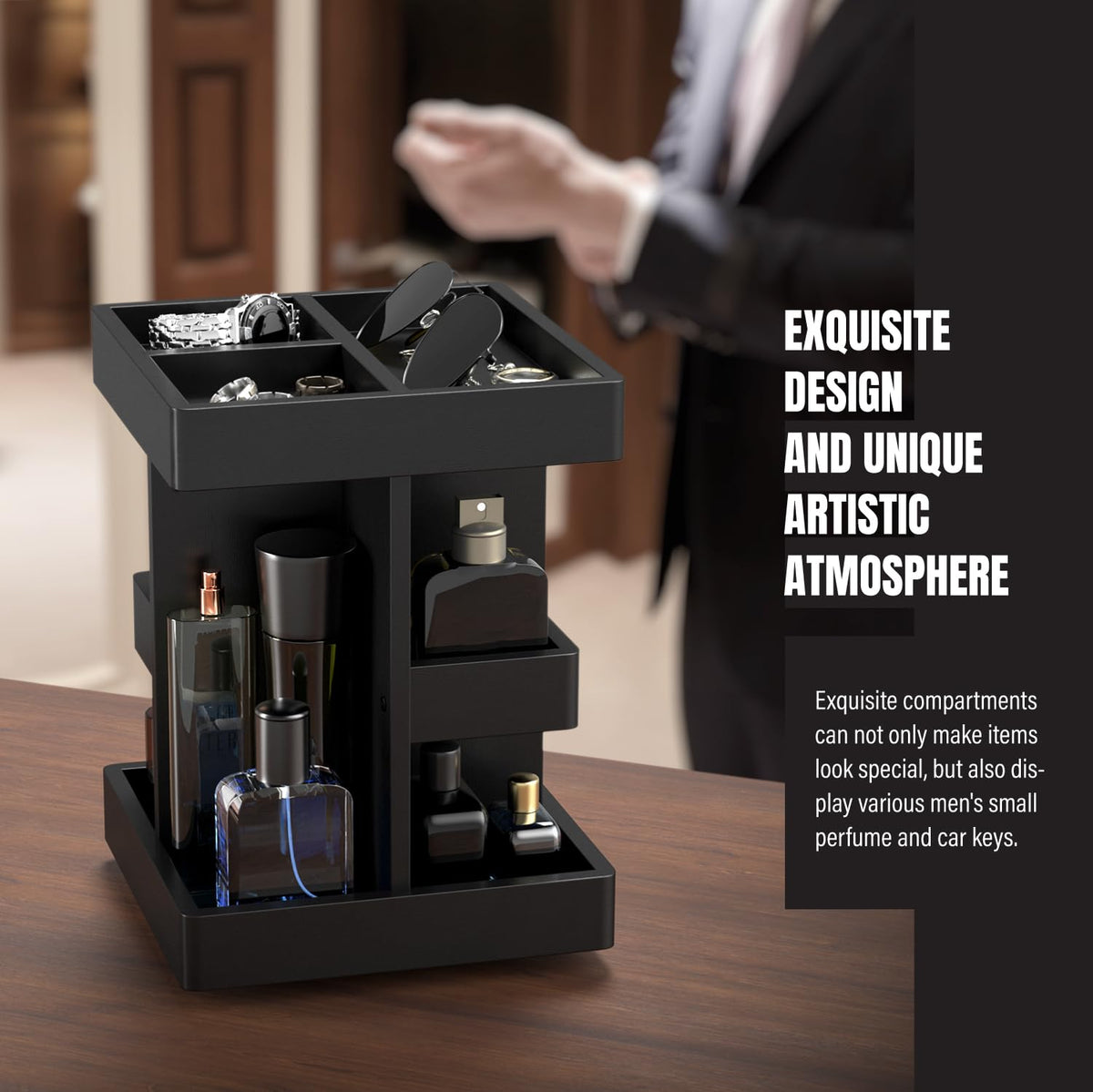 GIGASEO durable rubber wood organizer suitable for gifts