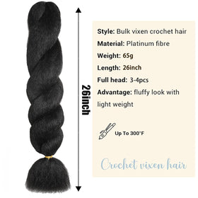 Gigastar 26-inch kinky-straight vixen texture close-up highlighting soft synthetic fibers