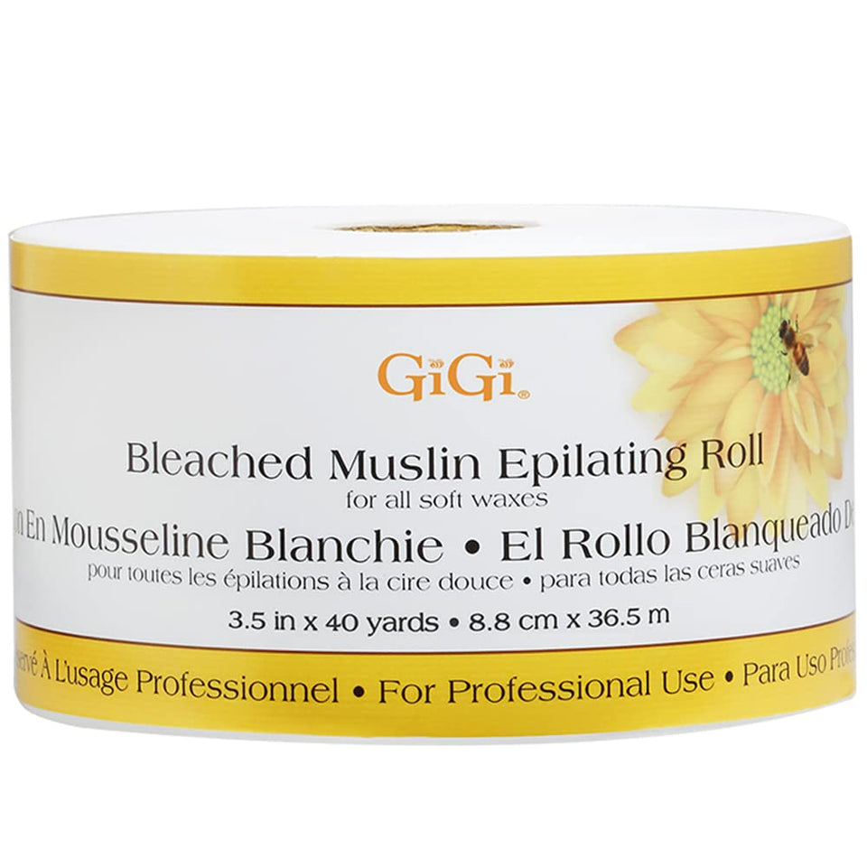 GIGI bleached muslin roll for professional waxing and maximum absorption.