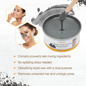 GIGI Charcoal Detox Facial Wax close-up texture showing charcoal blend.