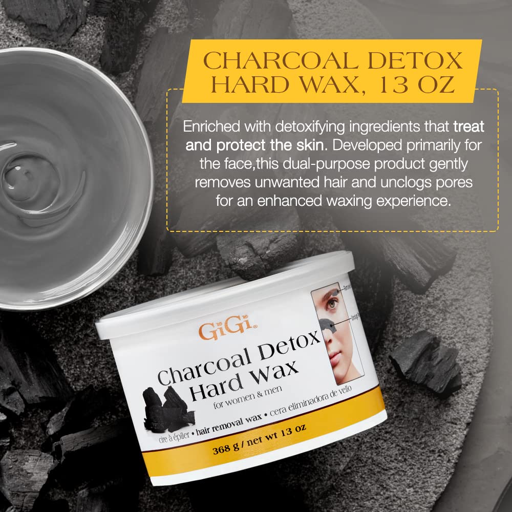 GIGI Charcoal Detox Facial Wax lid closed, secure and mess-free.