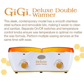 GIGI Deluxe Double Wax Warmer side view showing two 14 oz cans