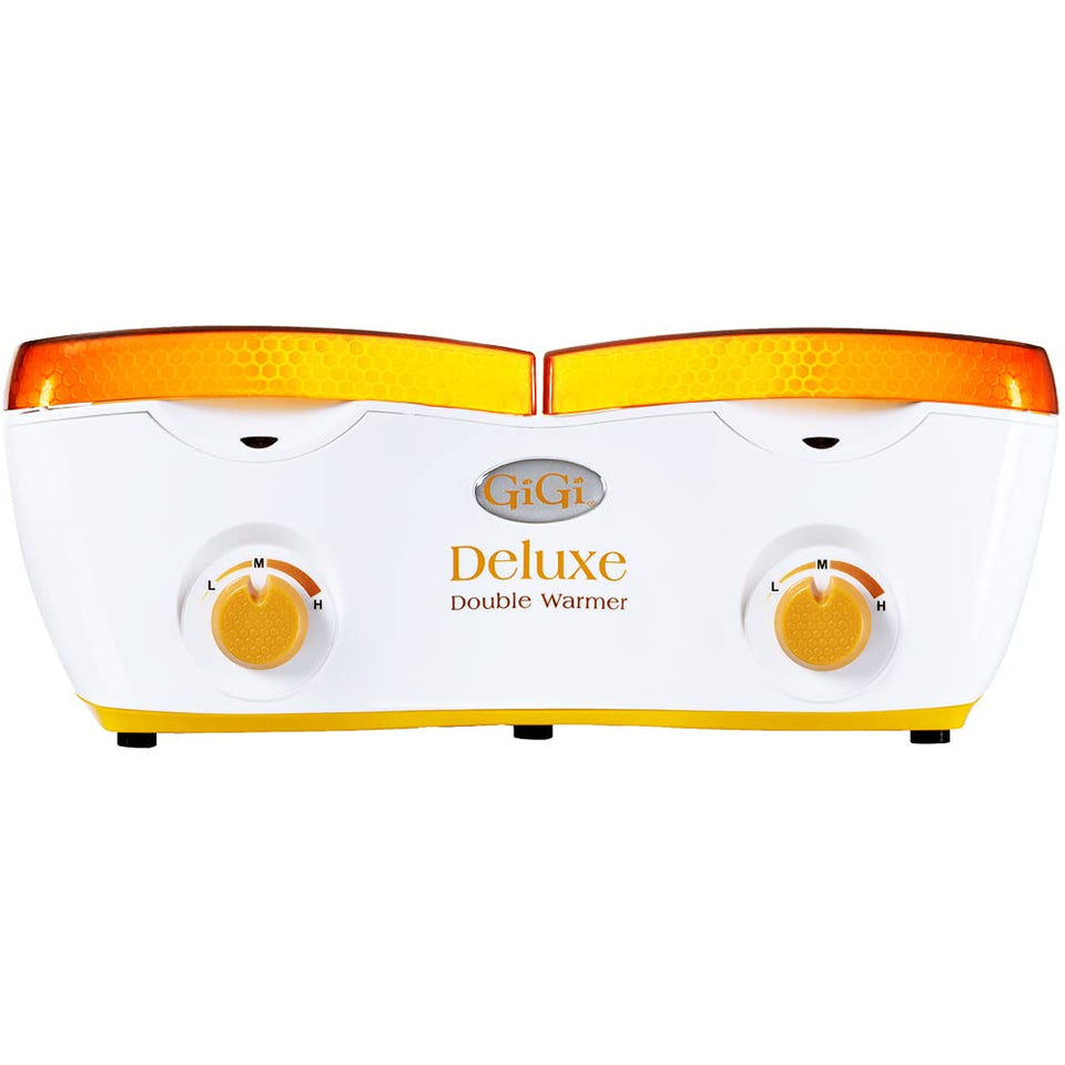 GIGI Deluxe Double Wax Warmer front view with dual pots for salon or home use
