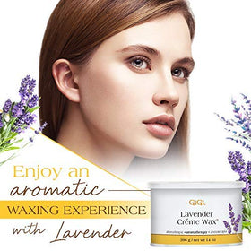 GIGI Lavender Crème Wax being melted for a smooth, comfortable removal