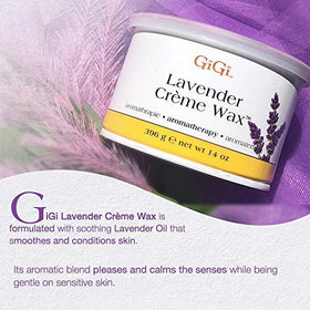GIGI Lavender Crème Wax in salon setup for calming aromatherapy waxing