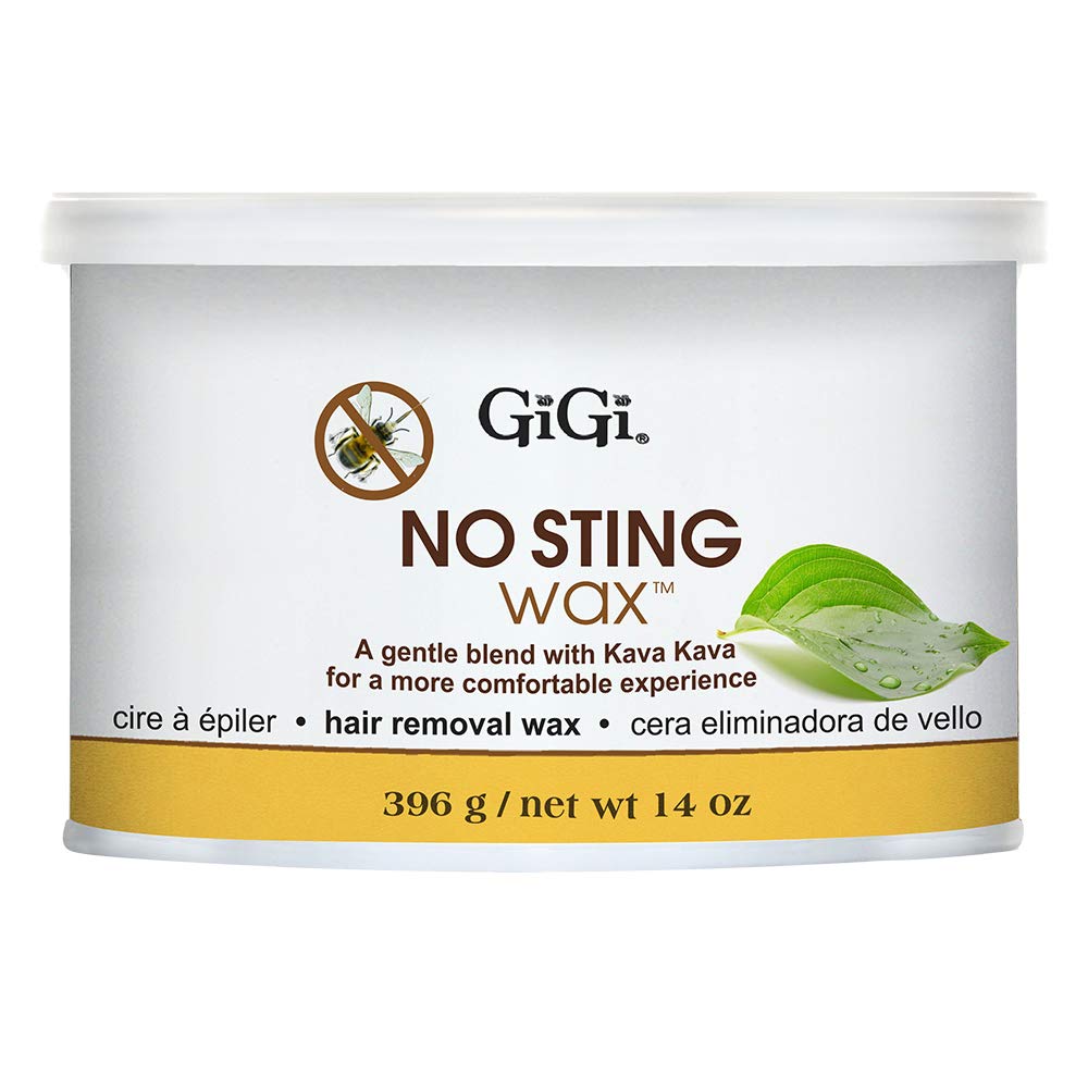 GIGI No Sting Soft Wax with Kava Kava bottle, gentle formula for sensitive skin.