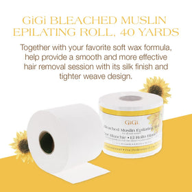 GIGI professional wax strip roll cut to any size for full-body waxing sessions.
