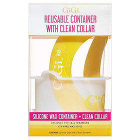 GIGI reusable container with clean collar opened for filling