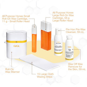 GIGI waxing strips for clean removal after roll-on wax