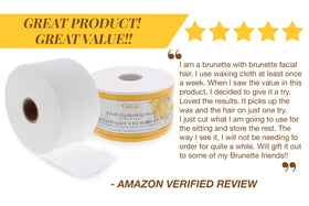 GIGI sanitary waxing cloth supports gentle use on sensitive skin