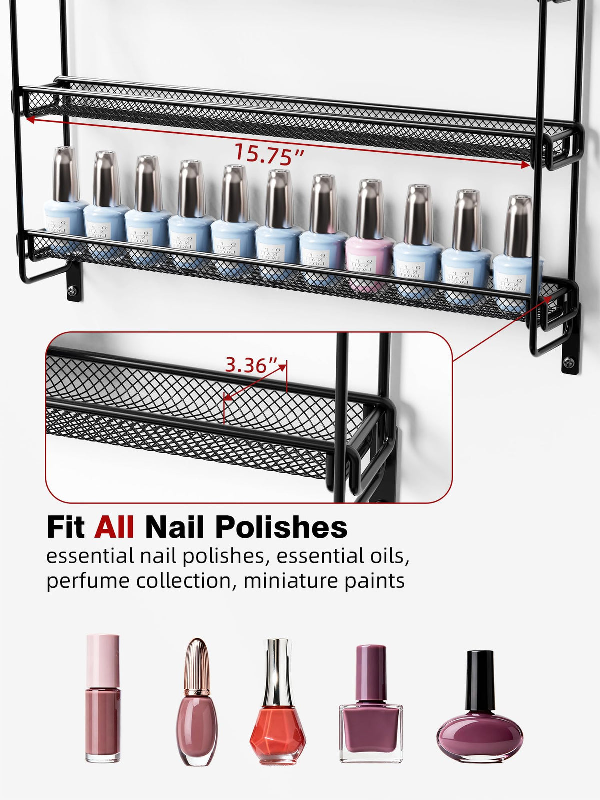 GIGIFTREE wall-mounted storage rack with screws included for secure installation