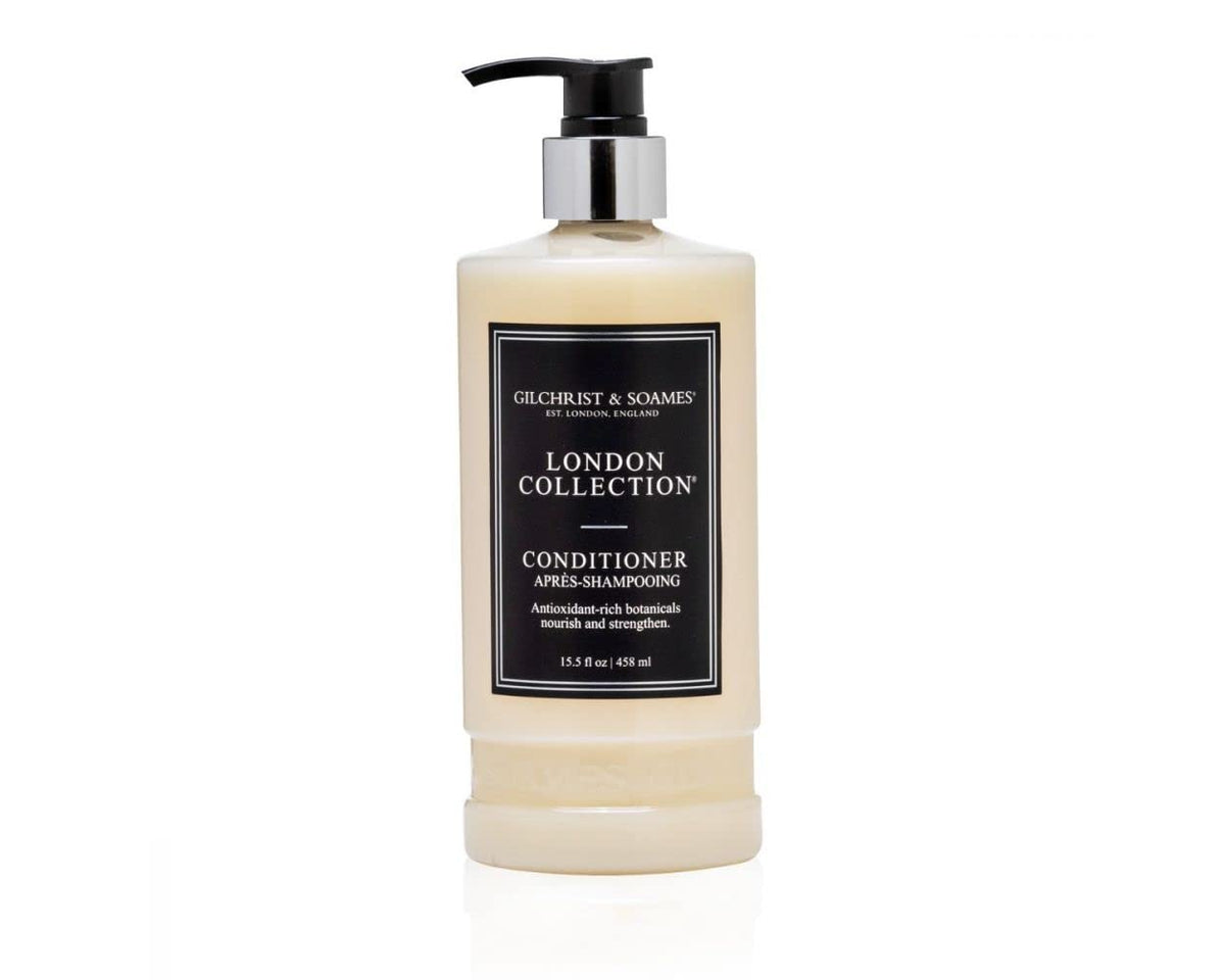 Gilchrist & Soames London Collection Conditioner bottle highlights sulfate-free formula for all hair types