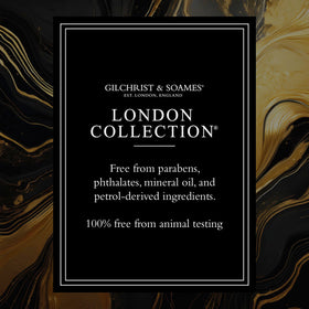 London Collection ingredients graphic highlights red tea grapeseed oil and soy